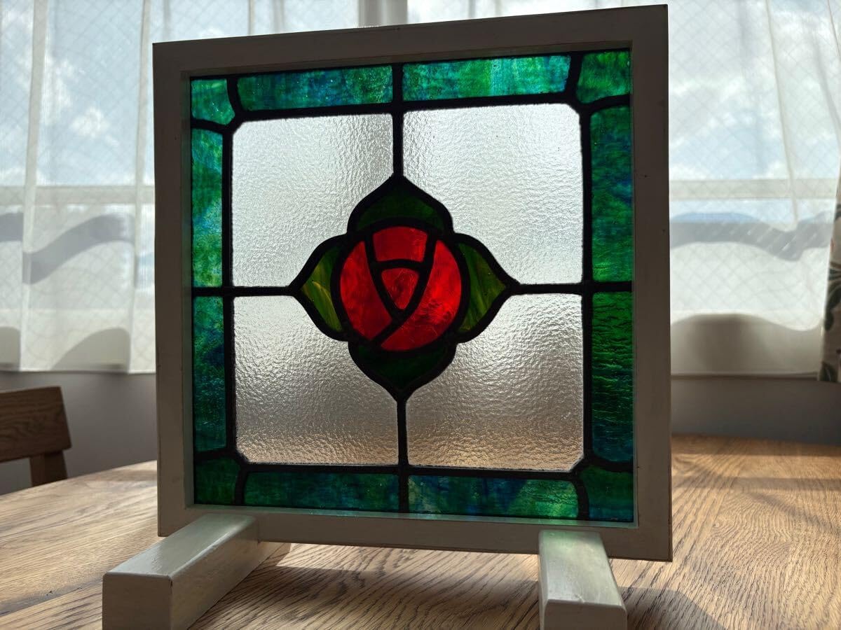 ステンドグラス アンティーク調 パネル(スタンド付) ステンドグラス